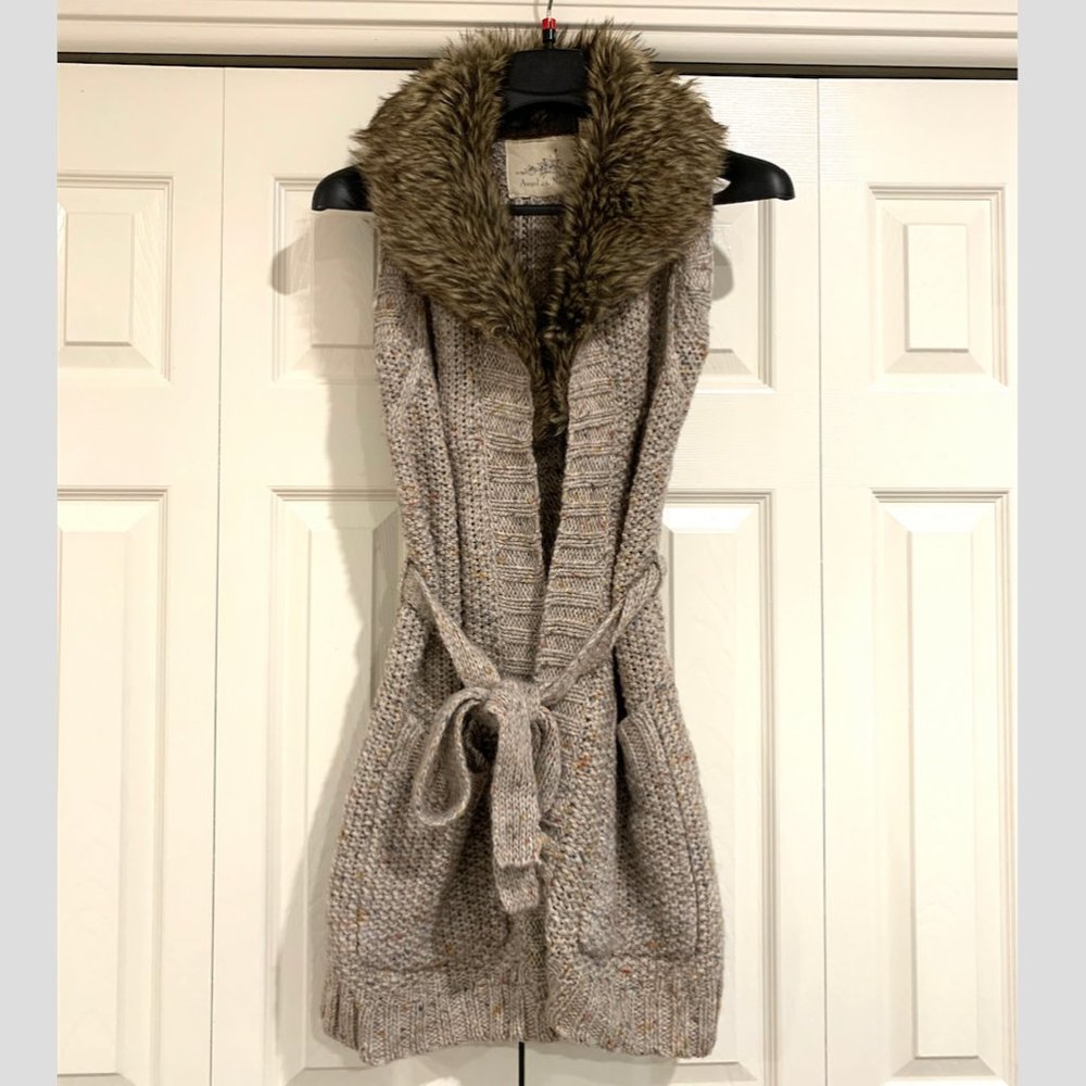 Anthro Angel of the North Belted Sweater Vest XS